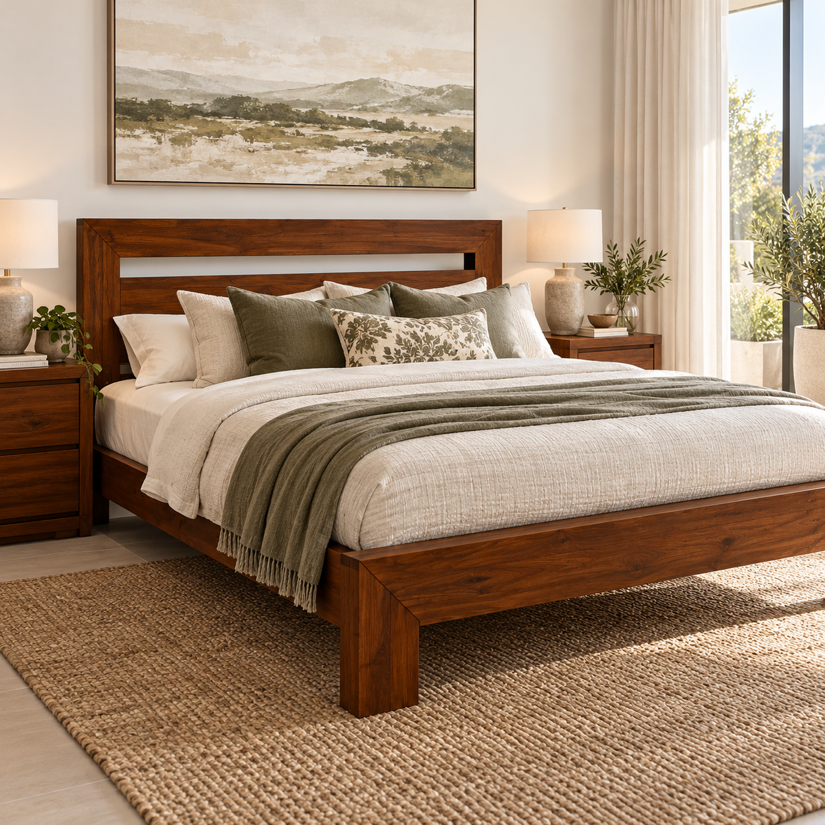 Post & Rail Bed - Dark Oak