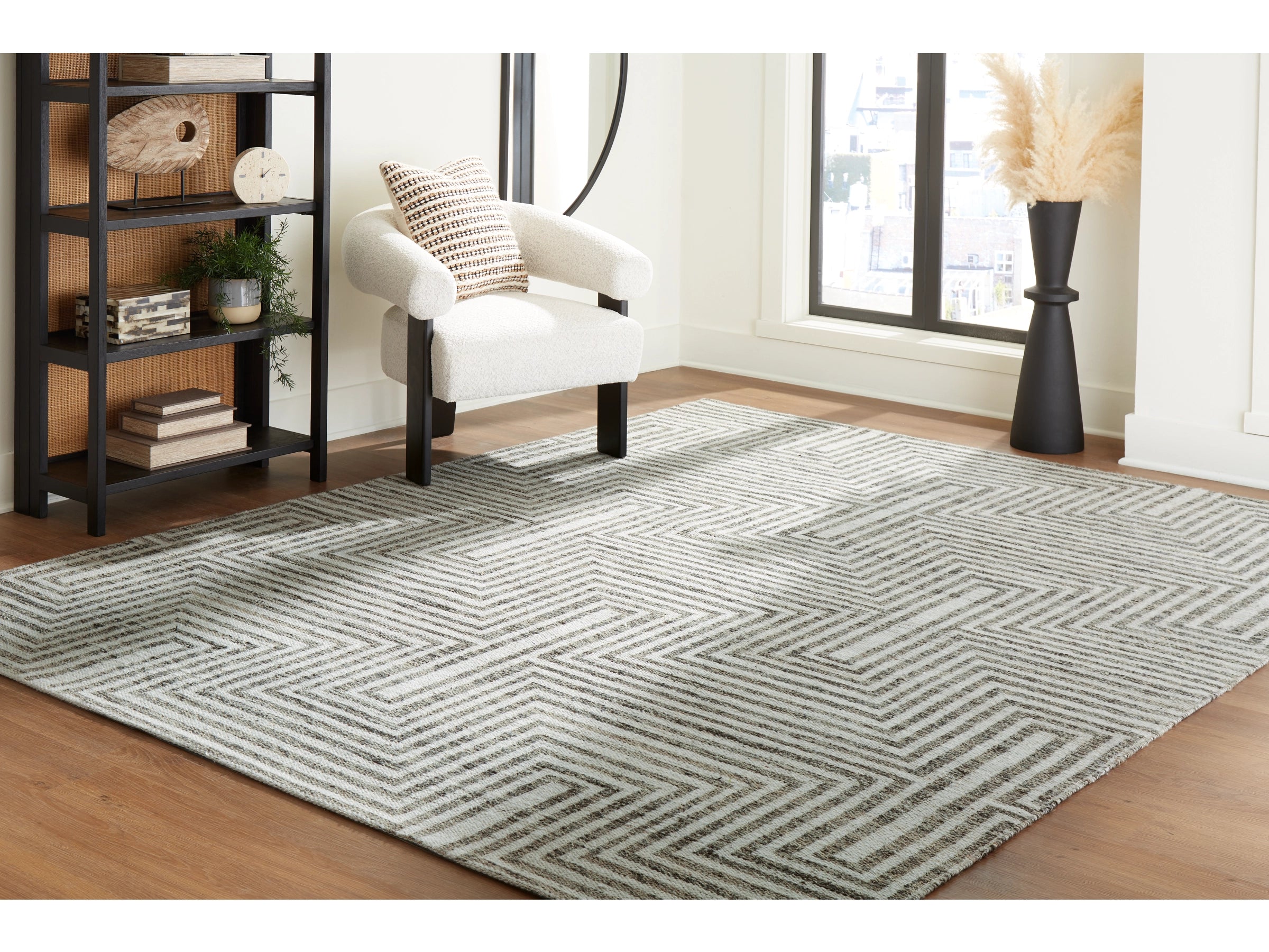 Jossen Geometric Wool Blend Rug