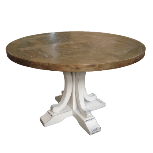 Randwick 120cm Round Elm Dining Table – White Wash Base