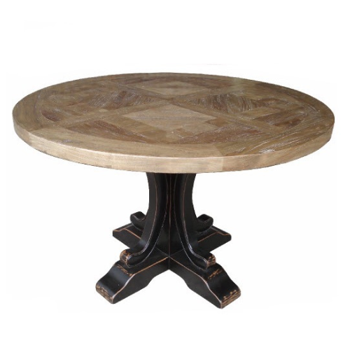 Randwick 120cm Round Elm Dining Table – Black Base