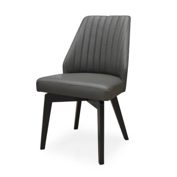 Regent Leather Dining Chair – Dark Grey