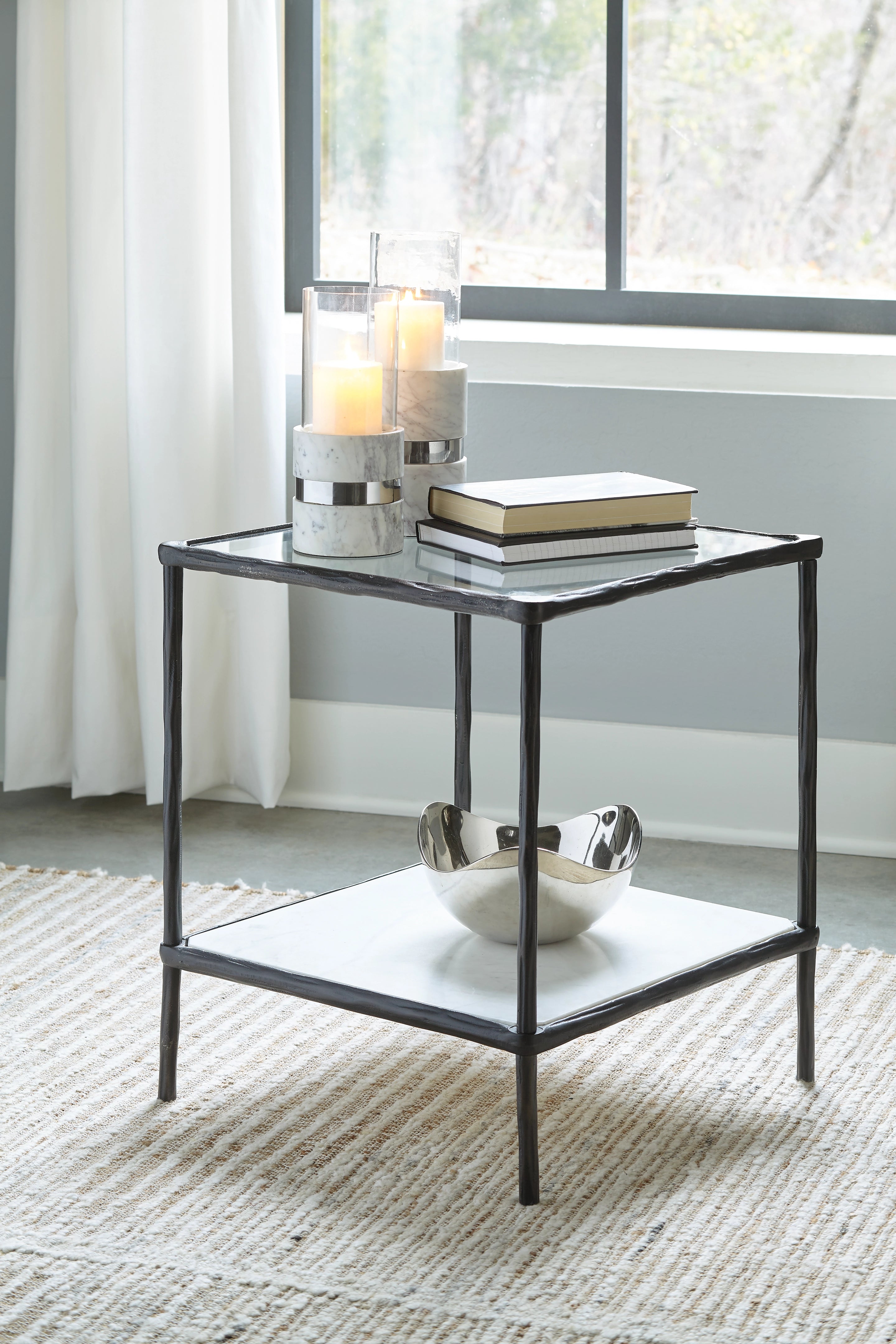 Ryandale Side Table Antique Black