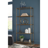 Ryandale Bookcase Antique Brass Finish