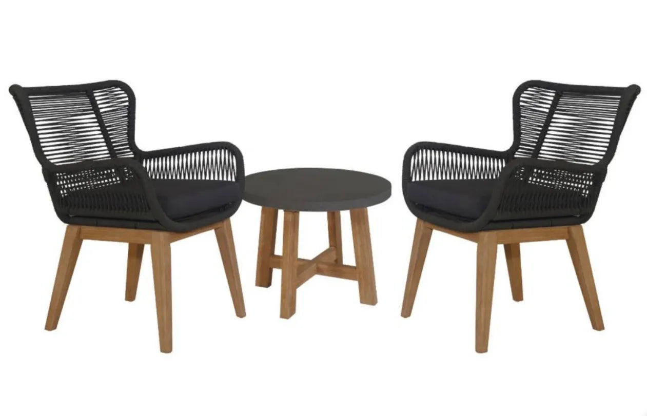 Willow Park 3 Piece Timber Outdoor Chair Set