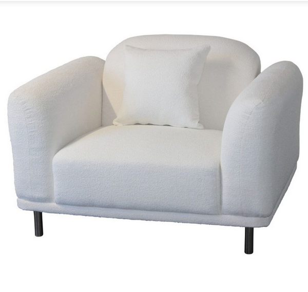 Angel 1 Seat Boucle Chair - Milk