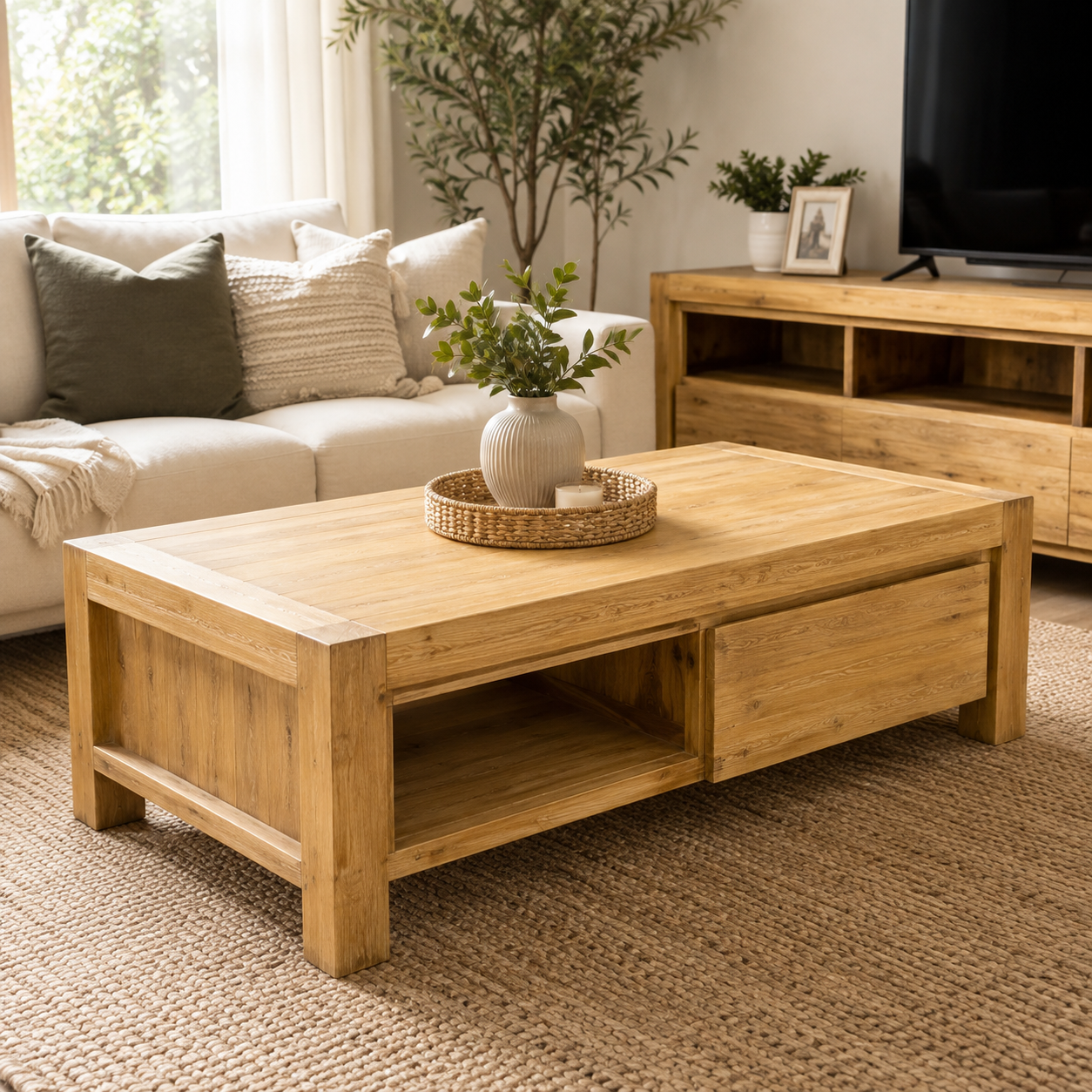 Silver Wattle 120cm Hardwood Coffee Table - Natural