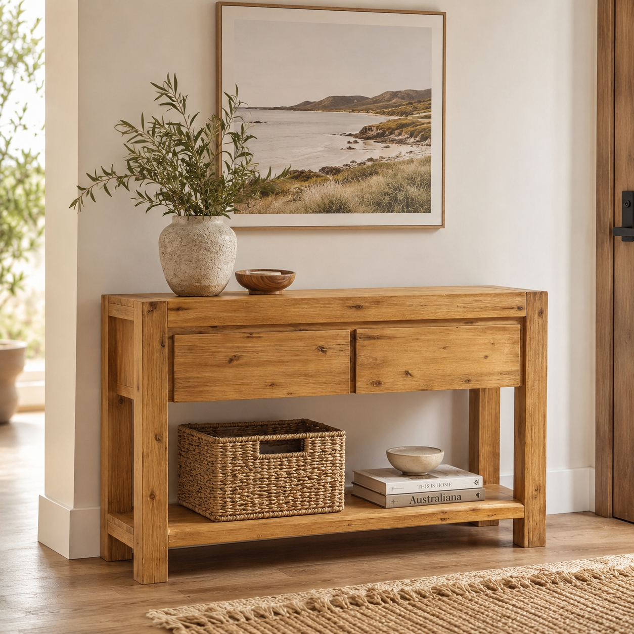 Silver Wattle 120cm Hardwood Hallstand - Natural