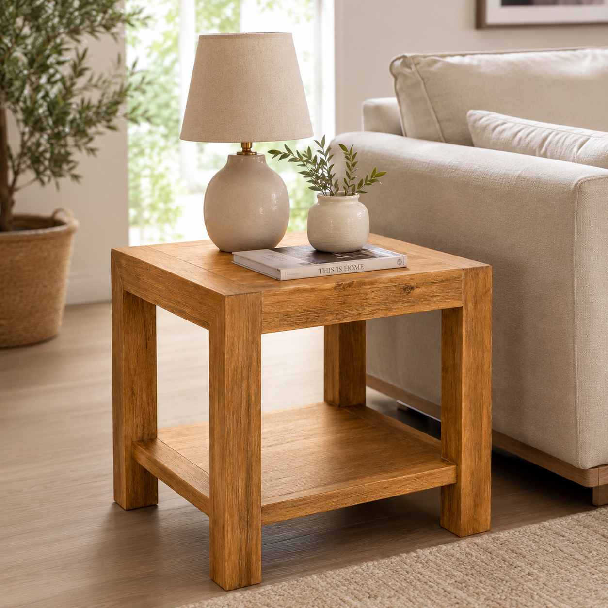 Silver Wattle Hardwood Side Table - Natural