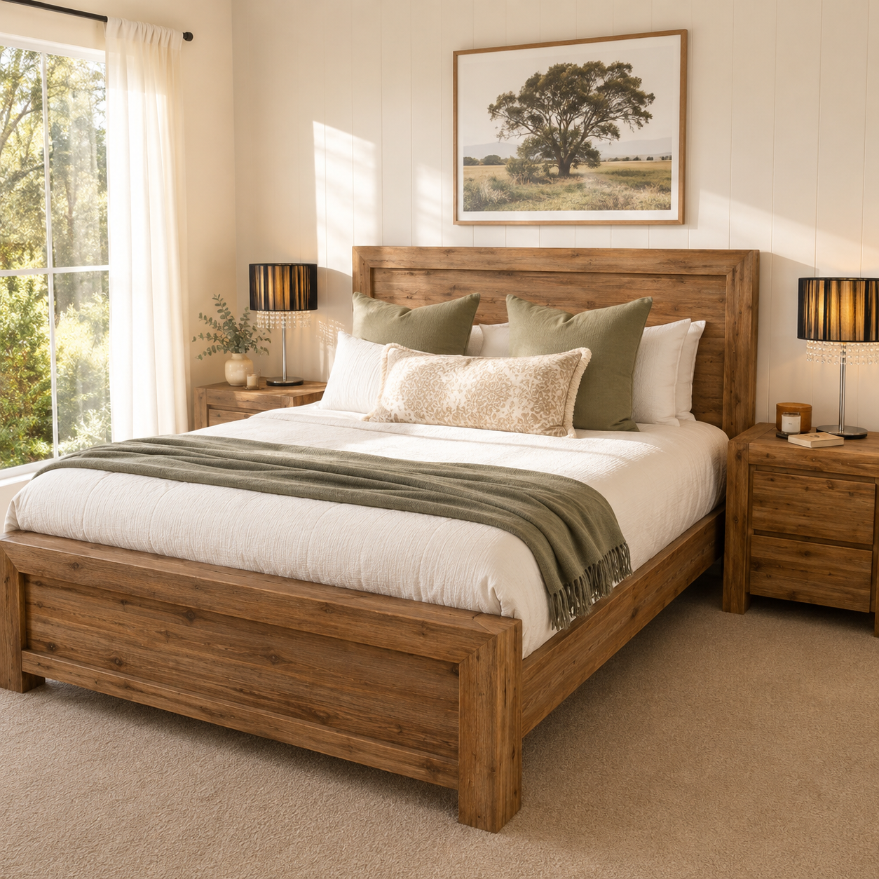 Silver Wattle Hardwood Bed – Natural