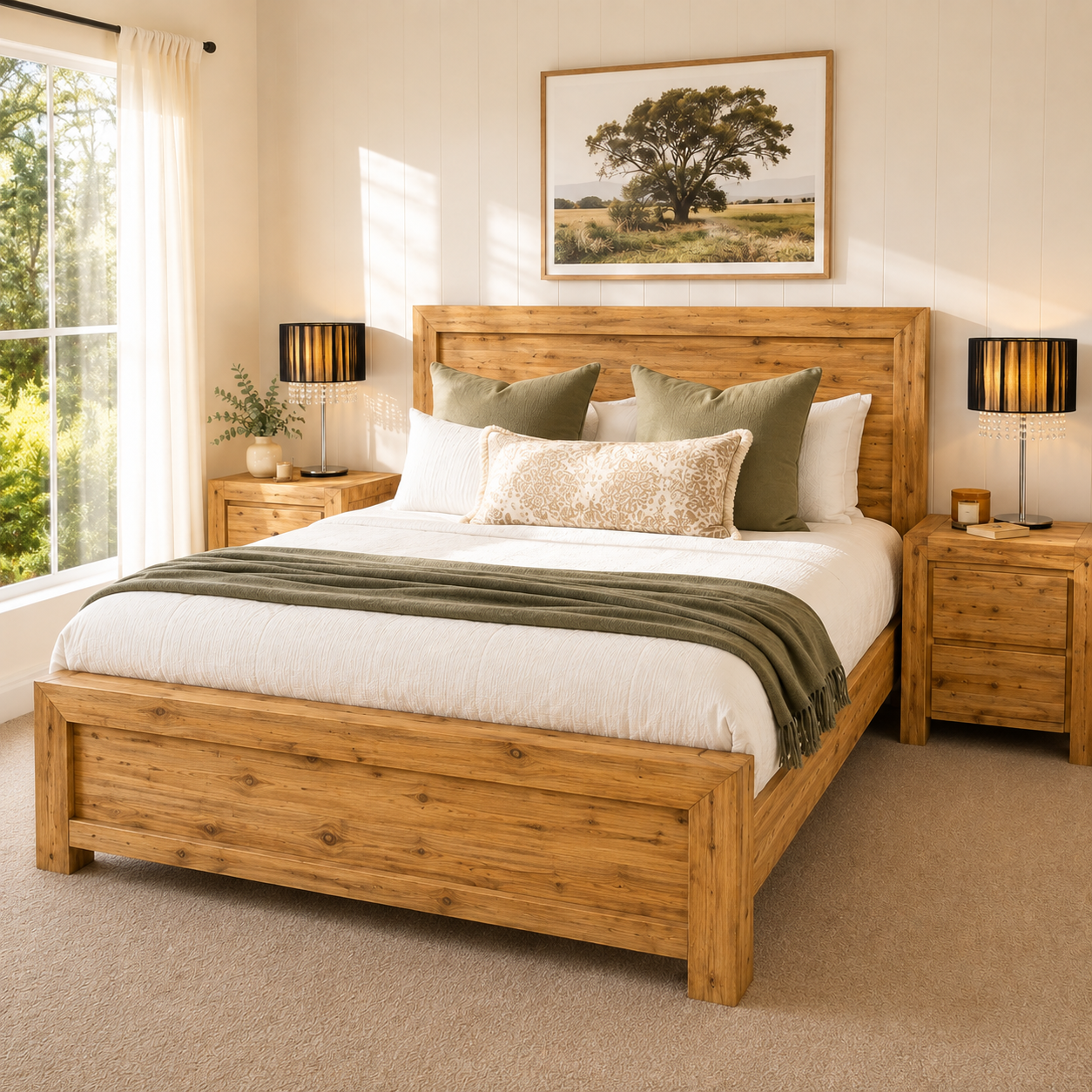 Silver Wattle Hardwood Bed – Natural