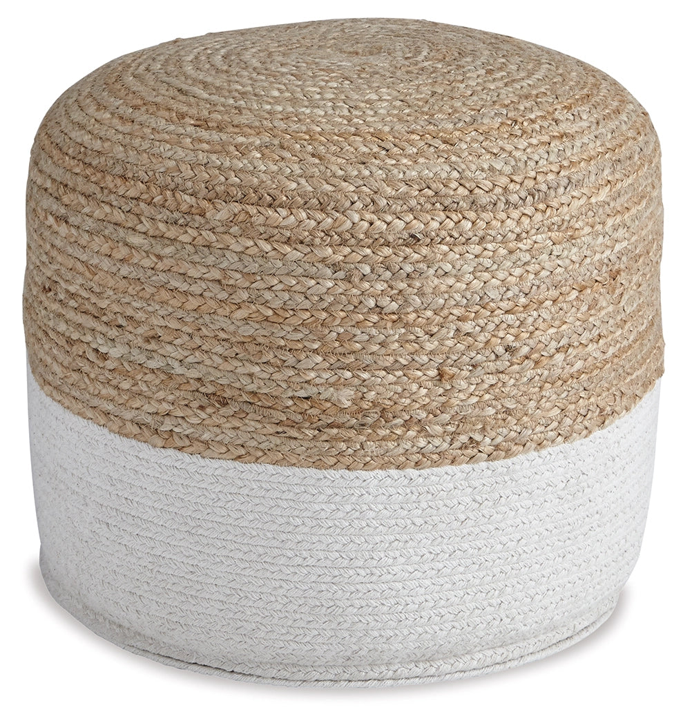 Sweed Valley Pouf Round Natural/White