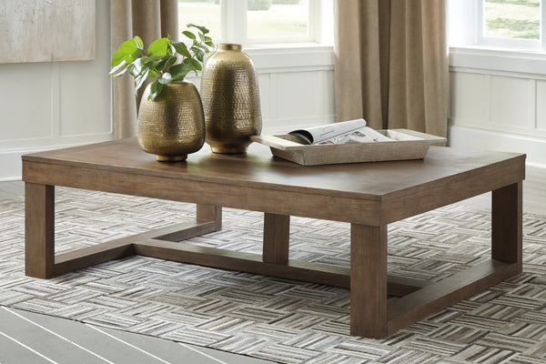 Cariton Rectangular Coffee Table – Textured Greyish Brown
