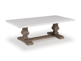 Johnelle Marble Top Coffee Table – Weathered Grey