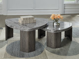 Surmour Stacked Coffee Table Set – Faux Marble & Woodgrain
