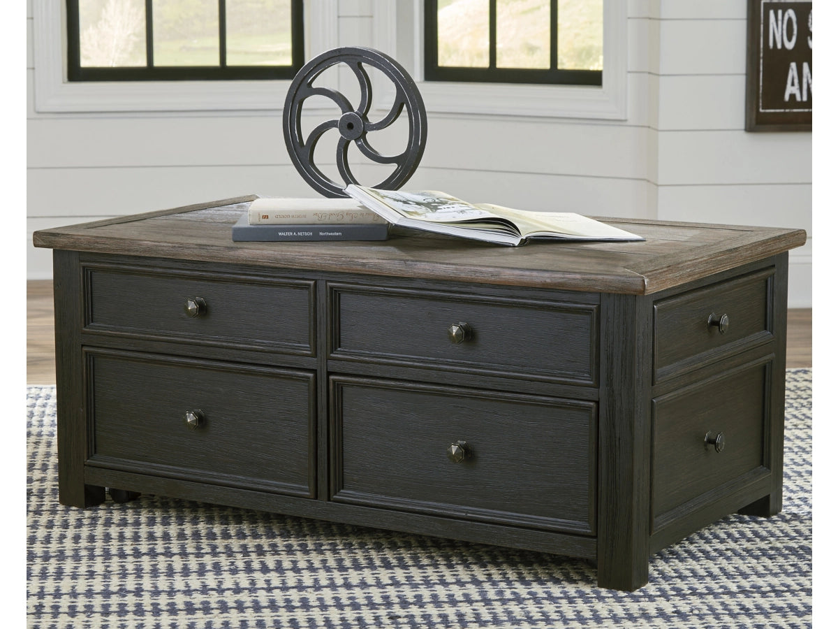 Tyler Creek Lift Top Coffee Table – Grayish Brown / Black