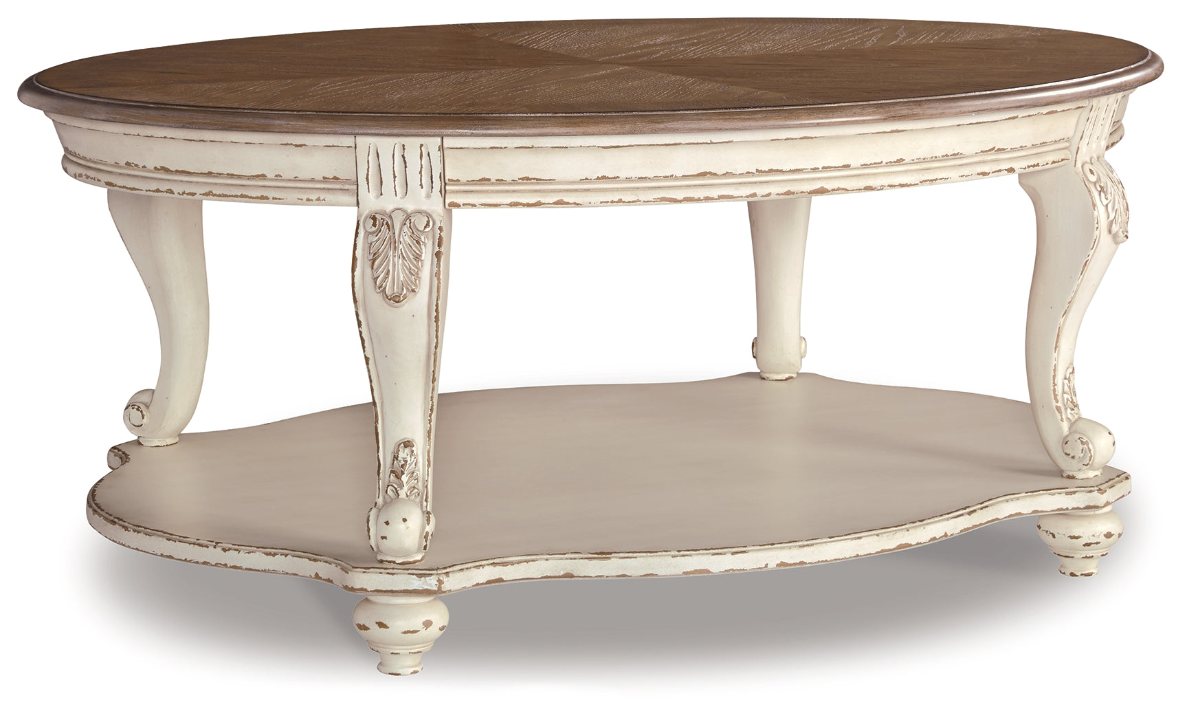 Realyn Oval Coffee Table – Two-Tone French Cottage Style