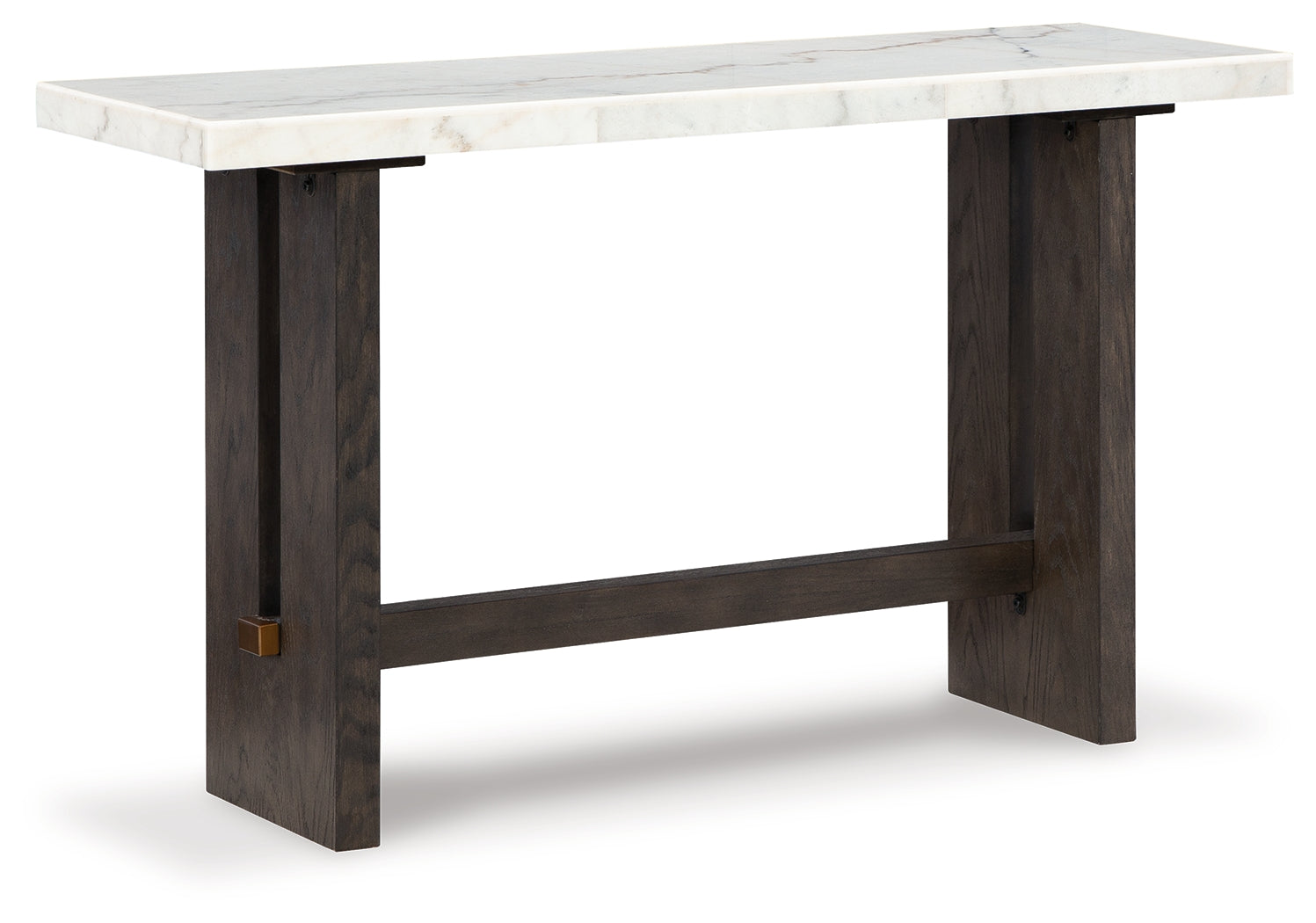 Burkhaus Sofa Table with Marble Top – White & Dark Brown