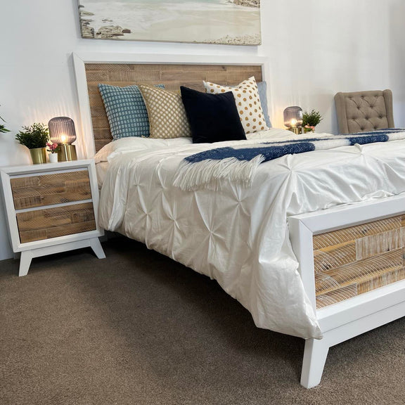 Tullum Coastal Bed White & Natural InStyle Furniture