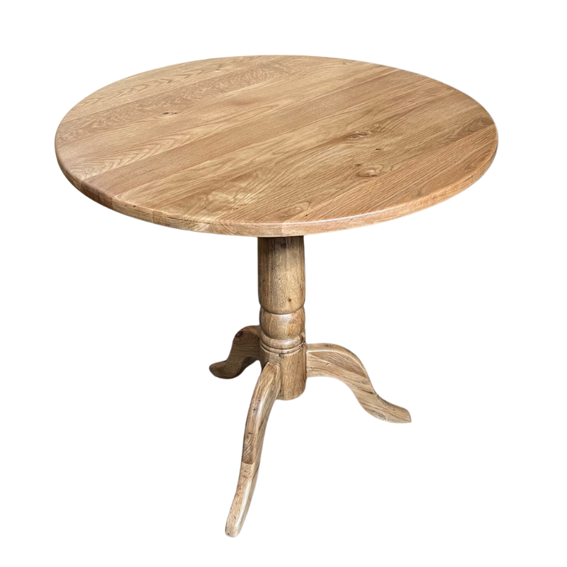 Tuscany Round Oak Table 75cm – Straight Edge – Natural