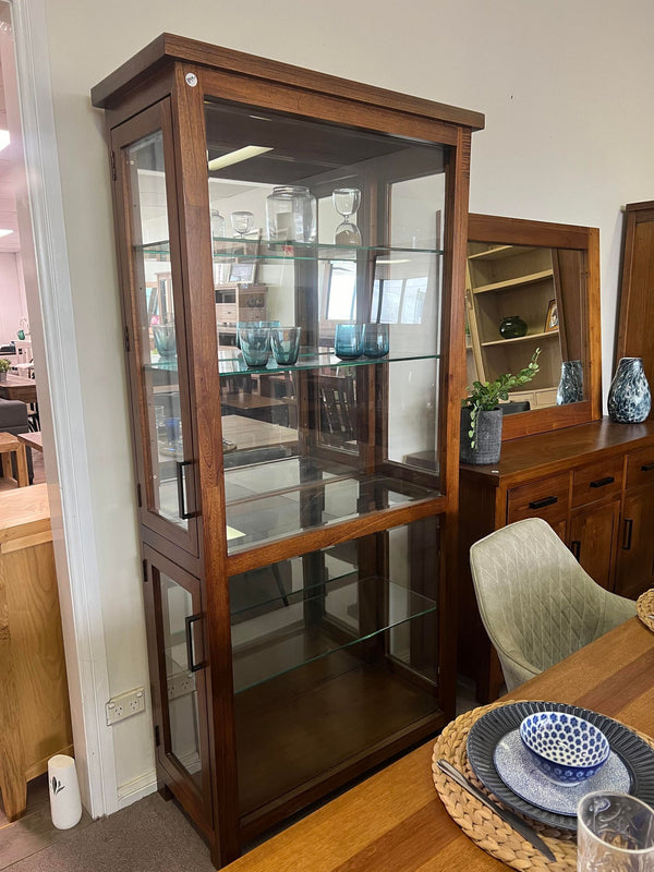 Victoria Glass Display Cabinet - Dark Oak