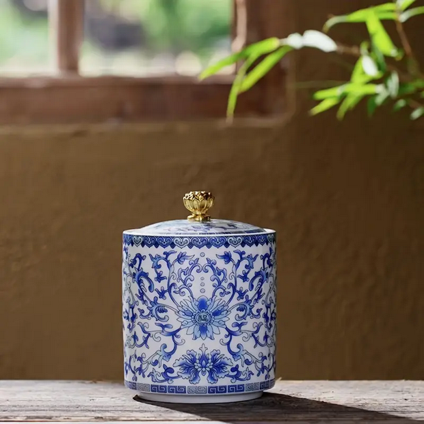 Vintage Porcelain Jar Tea Canister