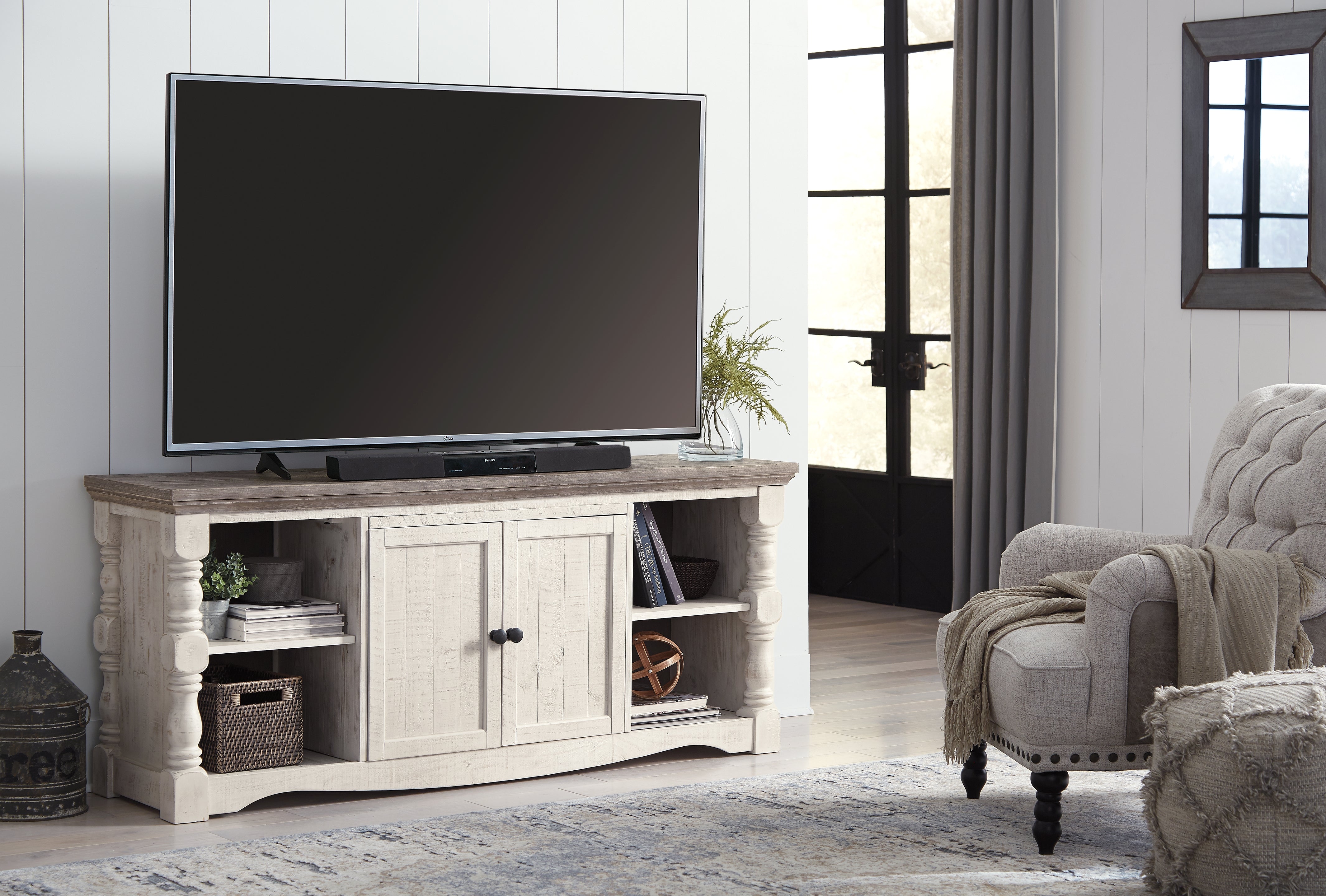 Havalance Large TV Entertainment Unit – Two-Tone Rustic