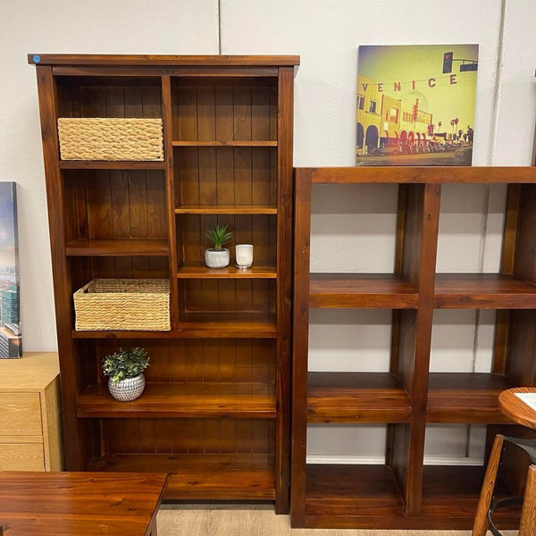 New Age Divided Bookcase - Ironbark