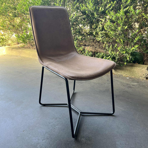 Arlo Faux Suede Dining Chair – Brown