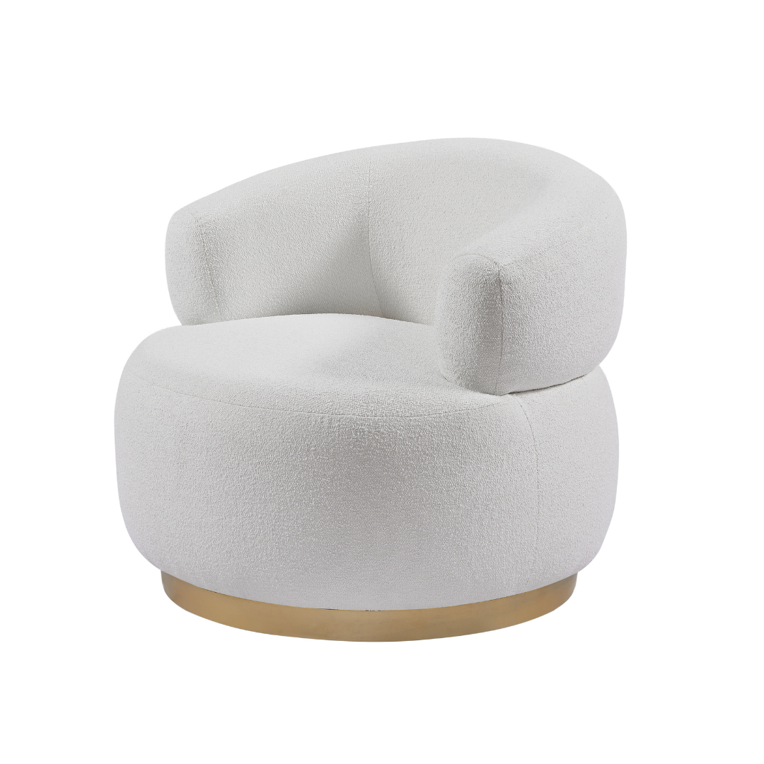New York Bucle Swivel Chair - Milk