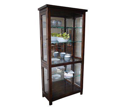 Victoria Glass Display Cabinet - Chocolate