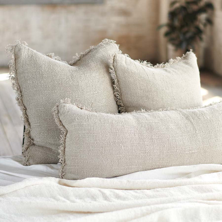 Bedouin Handwoven Linen Cushion – Natural