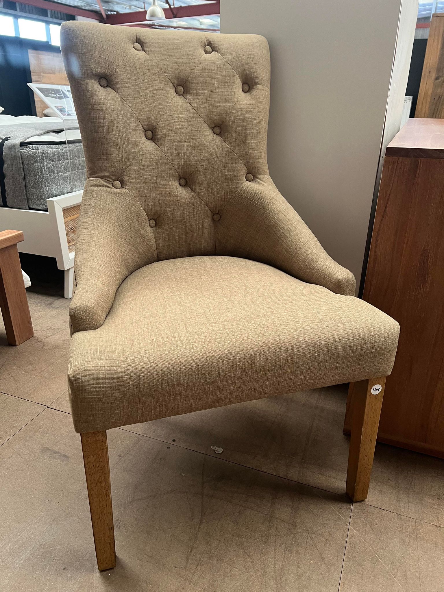 CLEARANCE - Upholstered Chair - Beige - InStyle Furniture