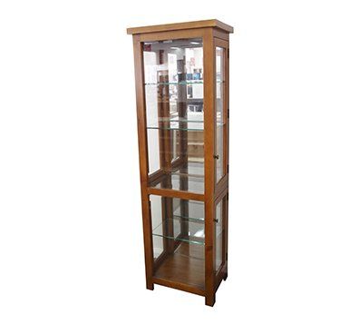 New Age Victoria Half Display Cabinet - Dark Oak