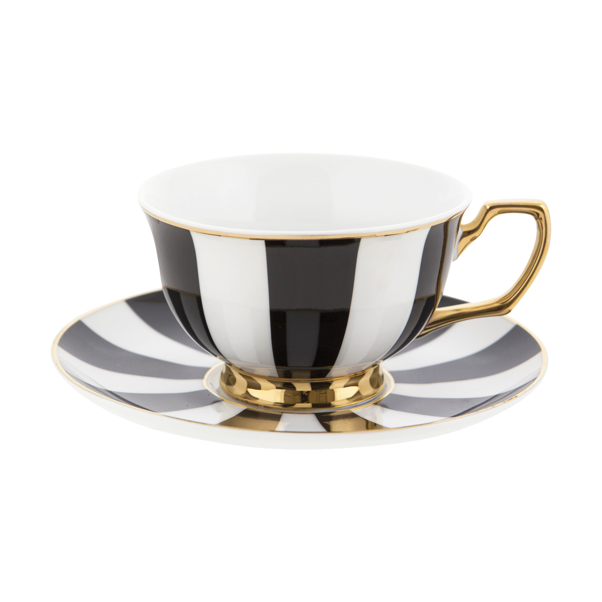 Teacup & Saucer - Ebony Stripes - InStyle Furniture