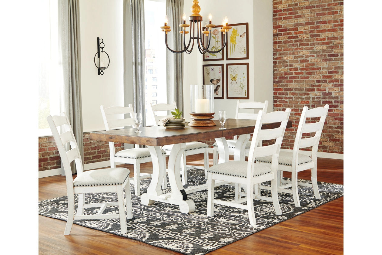 Valebeck 7-Piece Extension Dining Setting – White/Brown