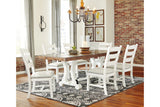 Valebeck 7-Piece Extension Dining Setting – White/Brown