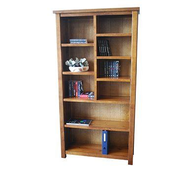 New Age Divided Bookcase - Dark Oak