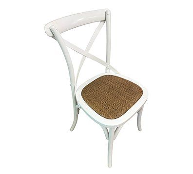 Cross-back Chair - White